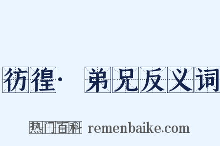 彷徨·弟兄反义词是什么意思的图片